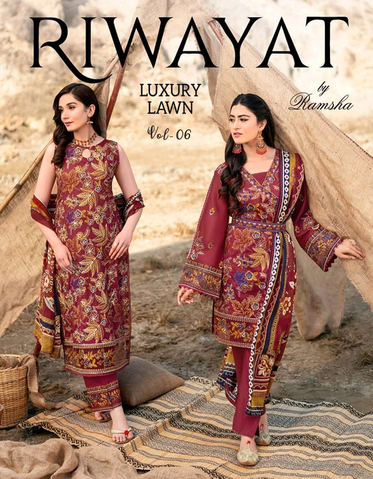 Riwayat by Ramsha Luxury Lawn Volume 6